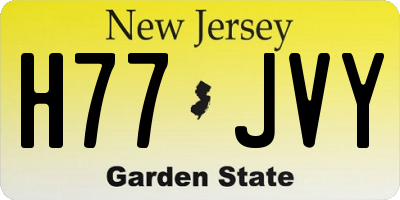 NJ license plate H77JVY
