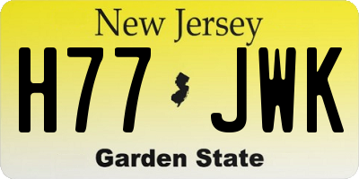NJ license plate H77JWK