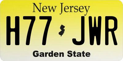 NJ license plate H77JWR