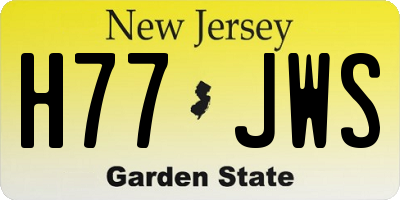 NJ license plate H77JWS
