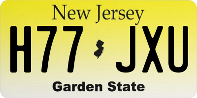 NJ license plate H77JXU