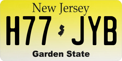NJ license plate H77JYB