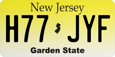 NJ license plate H77JYF