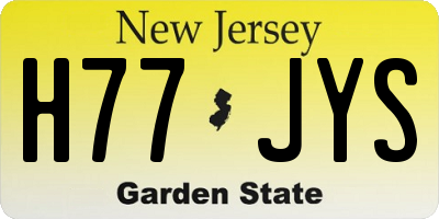 NJ license plate H77JYS