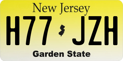 NJ license plate H77JZH