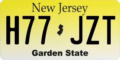 NJ license plate H77JZT