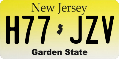 NJ license plate H77JZV