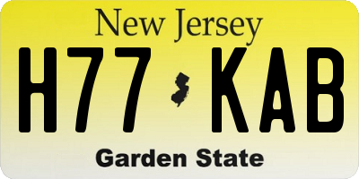 NJ license plate H77KAB