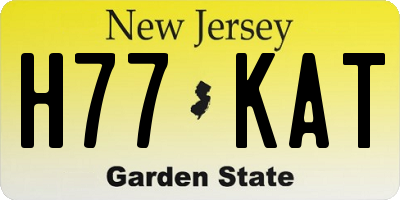 NJ license plate H77KAT