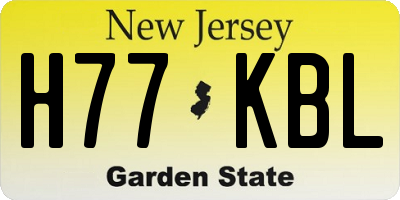 NJ license plate H77KBL