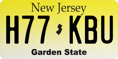 NJ license plate H77KBU