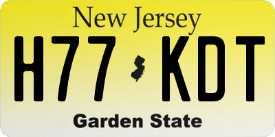 NJ license plate H77KDT