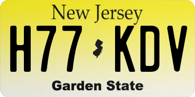 NJ license plate H77KDV