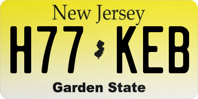 NJ license plate H77KEB