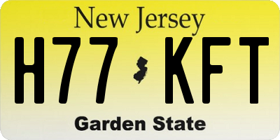 NJ license plate H77KFT