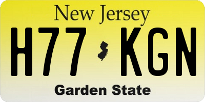 NJ license plate H77KGN