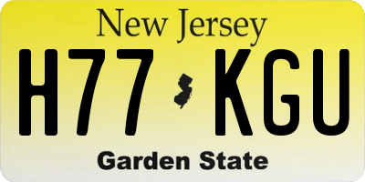 NJ license plate H77KGU