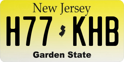 NJ license plate H77KHB
