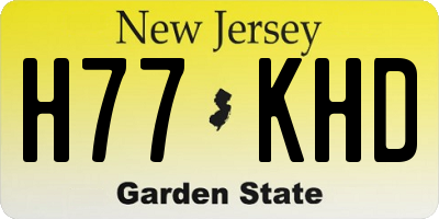 NJ license plate H77KHD
