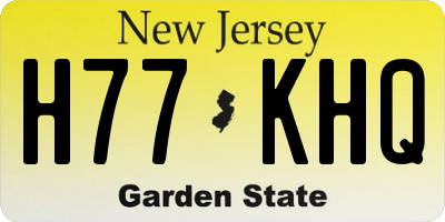 NJ license plate H77KHQ