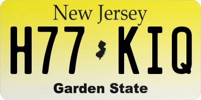 NJ license plate H77KIQ