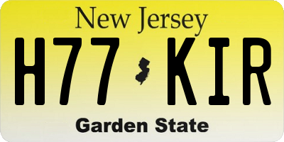 NJ license plate H77KIR
