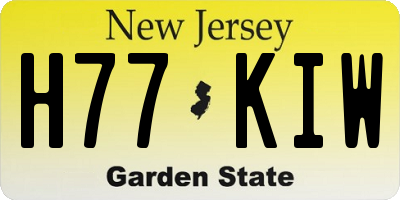 NJ license plate H77KIW