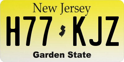 NJ license plate H77KJZ