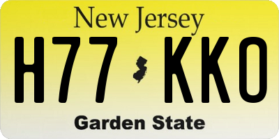NJ license plate H77KKO