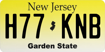 NJ license plate H77KNB