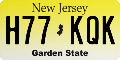 NJ license plate H77KQK