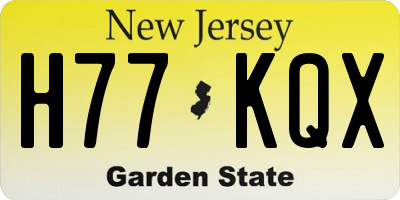 NJ license plate H77KQX