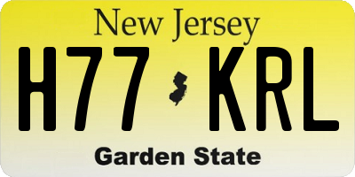 NJ license plate H77KRL