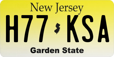 NJ license plate H77KSA