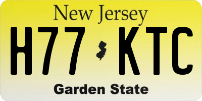 NJ license plate H77KTC