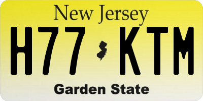 NJ license plate H77KTM