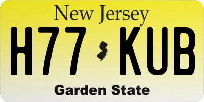 NJ license plate H77KUB