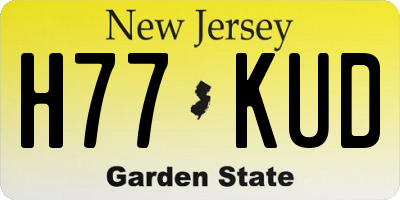 NJ license plate H77KUD