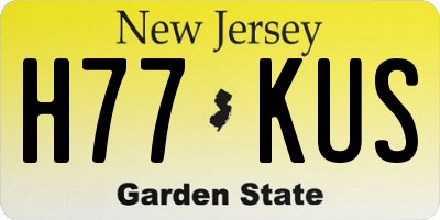 NJ license plate H77KUS