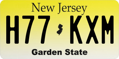 NJ license plate H77KXM