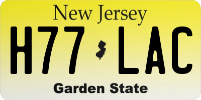 NJ license plate H77LAC