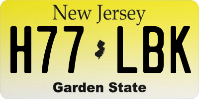 NJ license plate H77LBK