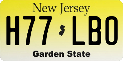 NJ license plate H77LBO