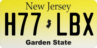 NJ license plate H77LBX