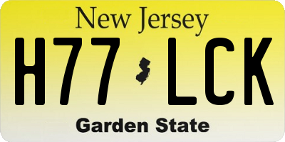 NJ license plate H77LCK