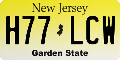 NJ license plate H77LCW