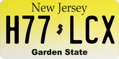 NJ license plate H77LCX