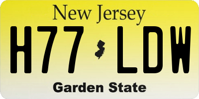 NJ license plate H77LDW