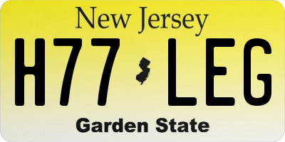 NJ license plate H77LEG