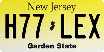 NJ license plate H77LEX